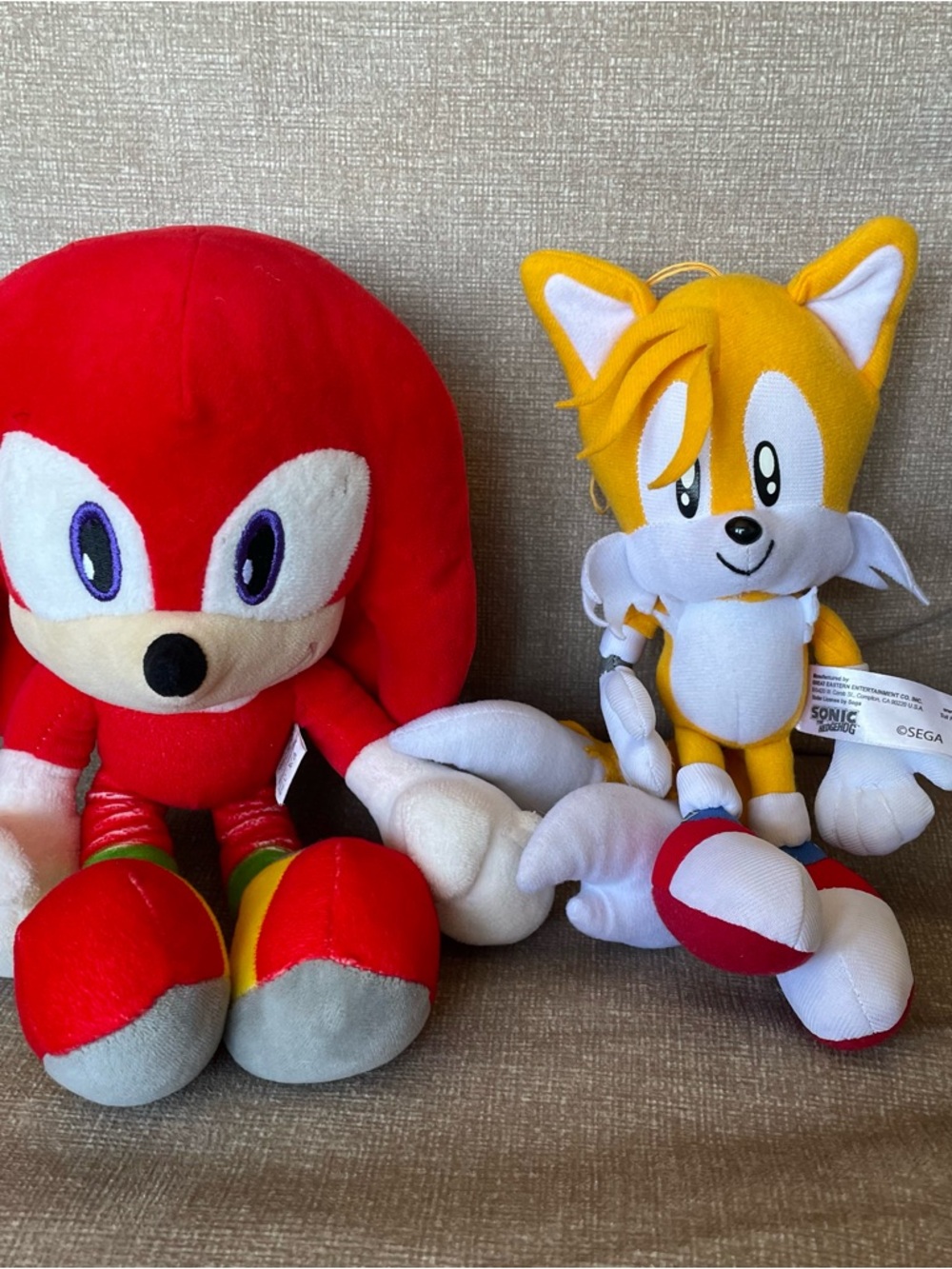SEGA Sonic Plush Duo - Yellow Tails & Red Knuckles Stuffed Toys